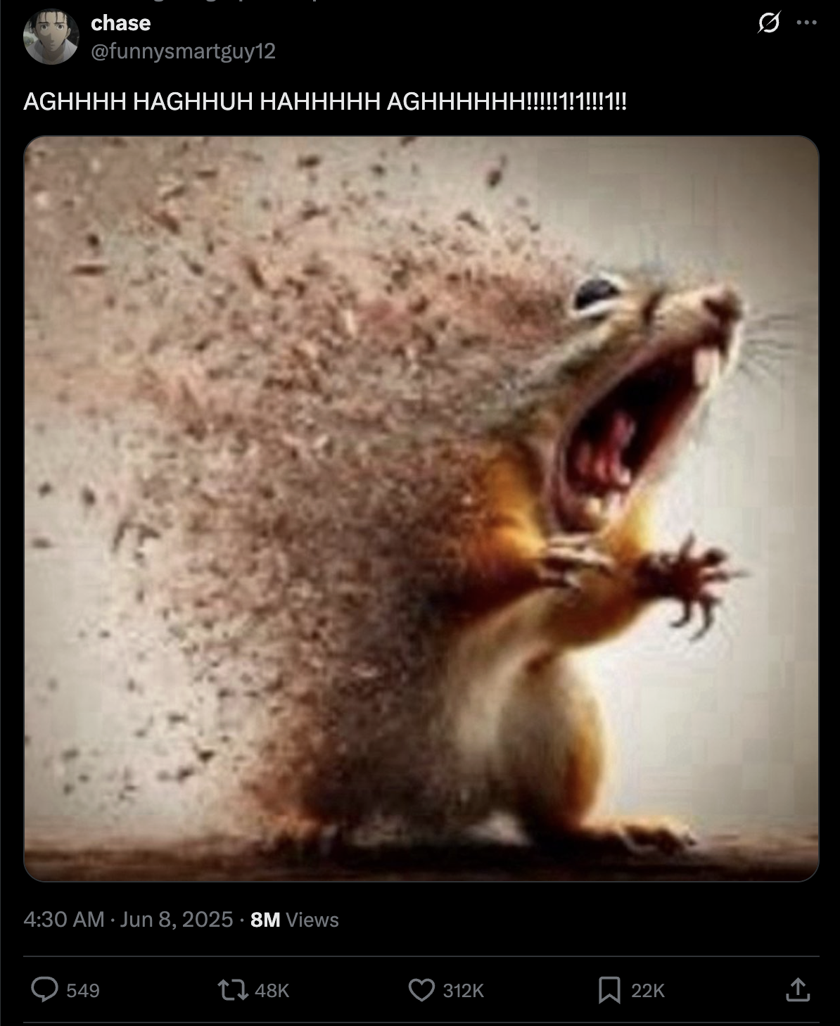 Disintegrating squirrel